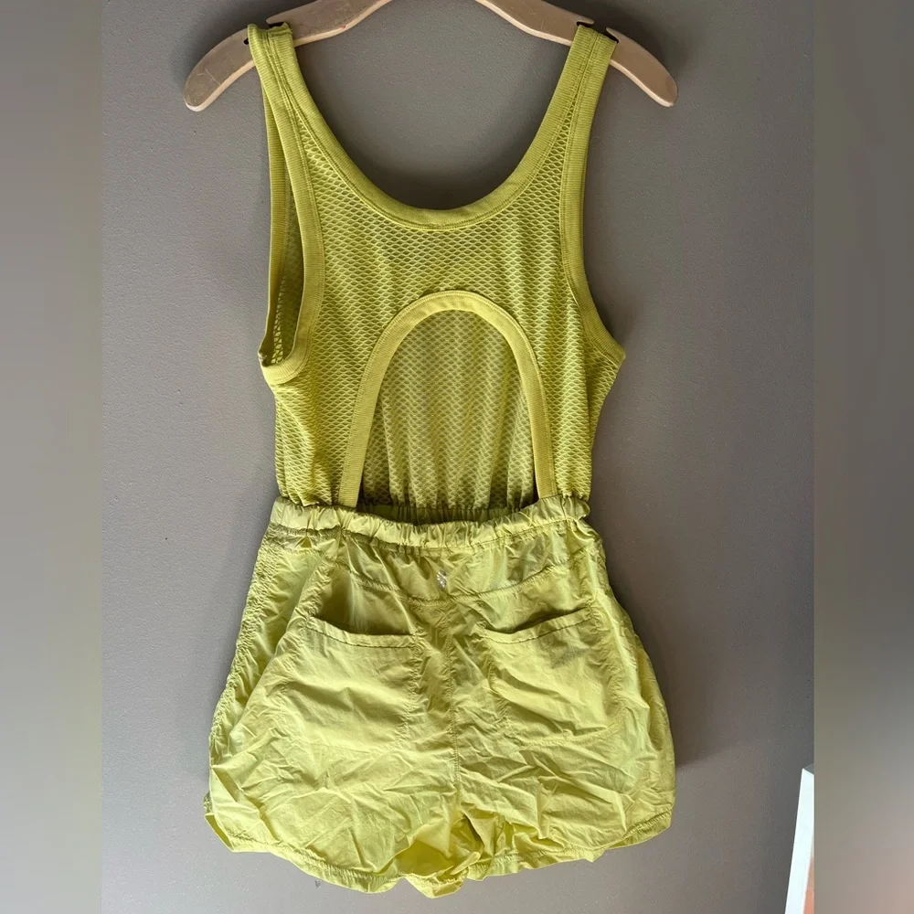 NWOT Free People Pacific Coast Hike Onsie Romper Lime Green Size Xsmall